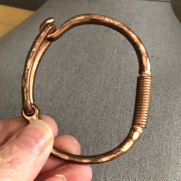 Heavy Gauge Hammered Copper Cuff Bracelet - Gypsie Fairy Grunge - Picture 3 of 4